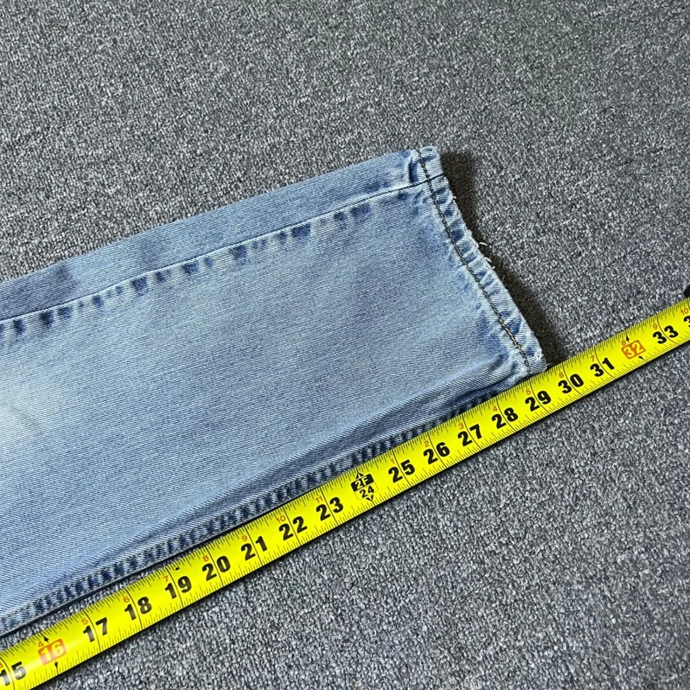 Levi's 505 Straight Fit Jeans 34x30 Light Wash Blue Distressed Denim Mens